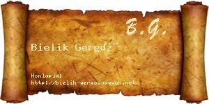 Bielik Gergő névjegykártya